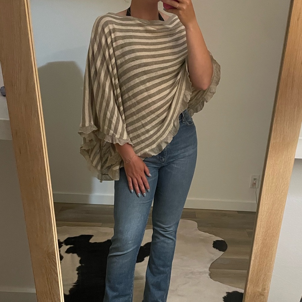 *SOLD* Striped Poncho NWT from Italy